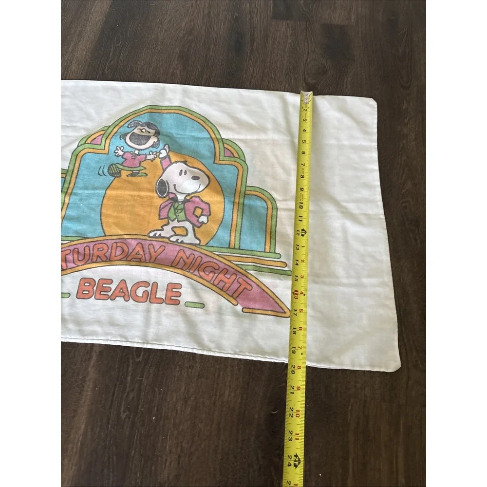 Vintage Peanuts Disco Pillowcase Snoopy Saturday Night Beagle